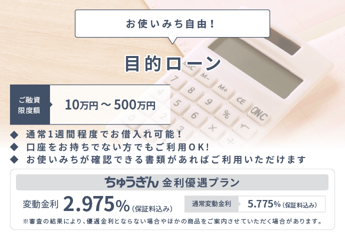 目的ローン 中国銀行