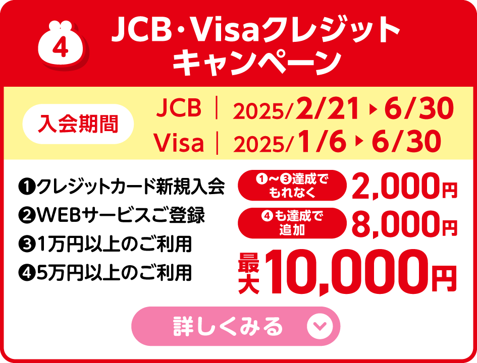 JCB・Visaクレジットキャンペーン