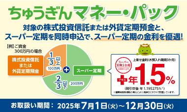 ちゅうぎんマネーパックのご案内